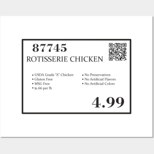 barcode Costco rotisserie chicken label 87745 Posters and Art